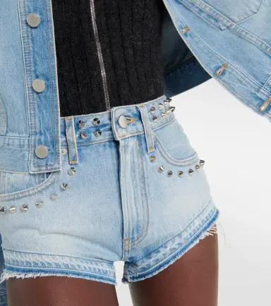 Alessandra Rich Embellished mid-rise denim shorts | Thumbnail 5 Alessandra Rich Embellished mid-rise denim shorts | Thumbnail 5