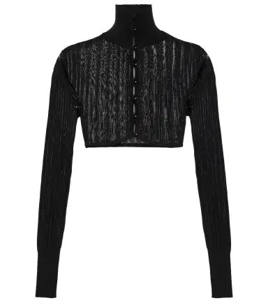 Alaia Alaïa Ribbed-knit cropped cardigan | Thumbnail 1 Alaia Alaïa Ribbed-knit cropped cardigan | Thumbnail 1