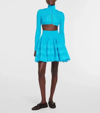 Alaia Alaïa Ribbed-knit cropped cardigan | Thumbnail 2 Alaia Alaïa Ribbed-knit cropped cardigan | Thumbnail 2