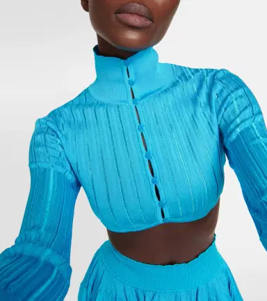 Alaia Alaïa Ribbed-knit cropped cardigan | Thumbnail 4 Alaia Alaïa Ribbed-knit cropped cardigan | Thumbnail 4
