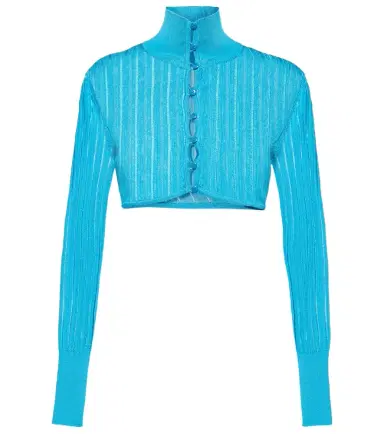 Alaia Alaïa Ribbed-knit cropped cardigan | Thumbnail 1 Alaia Alaïa Ribbed-knit cropped cardigan | Thumbnail 1