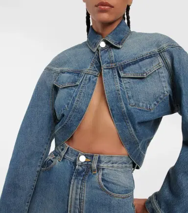 Alaïa Alaïa Cropped denim jacket | Thumbnail 4 Alaïa Alaïa Cropped denim jacket | Thumbnail 4