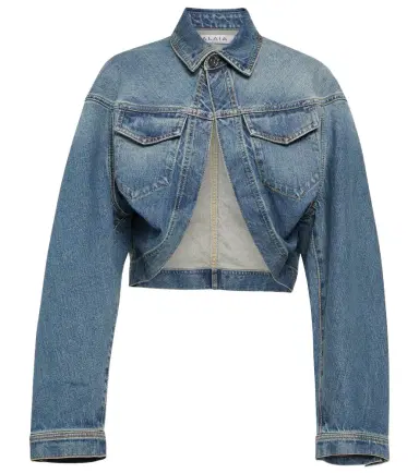 Alaïa Alaïa Cropped denim jacket | Thumbnail 1 Alaïa Alaïa Cropped denim jacket | Thumbnail 1