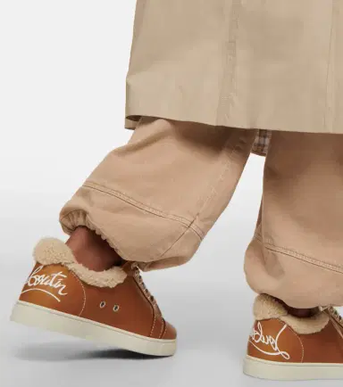 Christian Louboutin Vierissima shearling-trimmed sneakers | Thumbnail 2 Christian Louboutin Vierissima shearling-trimmed sneakers | Thumbnail 2