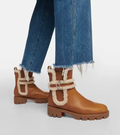 Christian Louboutin CL Chelsea shearling-trimmed ankle boots | Thumbnail 3 Christian Louboutin CL Chelsea shearling-trimmed ankle boots | Thumbnail 3