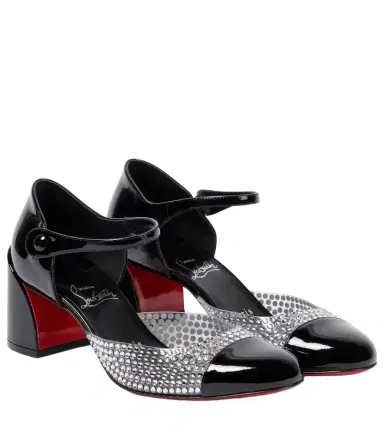 Christian Louboutin Crystal-embellished patent leather pumps | Thumbnail 1 Christian Louboutin Crystal-embellished patent leather pumps | Thumbnail 1