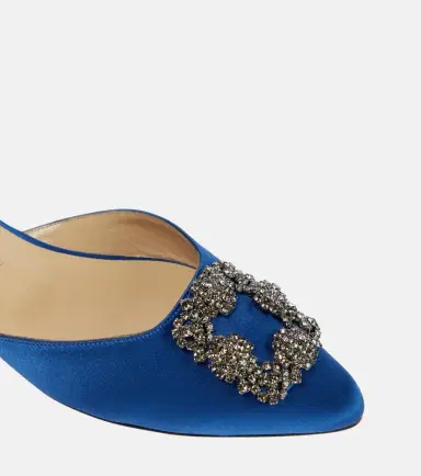 Manolo Blahnik Hangisimuflat embellished satin mules | Thumbnail 5 Manolo Blahnik Hangisimuflat embellished satin mules | Thumbnail 5