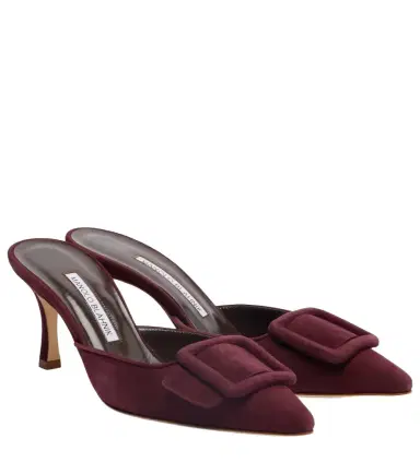 Manolo Blahnik Maysale 70 suede mules | Thumbnail 1 Manolo Blahnik Maysale 70 suede mules | Thumbnail 1