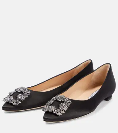 Manolo Blahnik Hangisiflat embellished satin ballet flats | Thumbnail 3 Manolo Blahnik Hangisiflat embellished satin ballet flats | Thumbnail 3