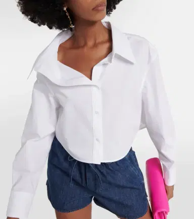 Valentino Asymmetric cropped cotton shirt | Thumbnail 5 Valentino Asymmetric cropped cotton shirt | Thumbnail 5