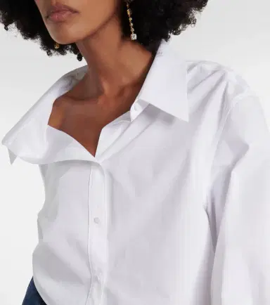 Valentino Asymmetric cropped cotton shirt | Thumbnail 6 Valentino Asymmetric cropped cotton shirt | Thumbnail 6