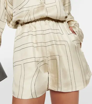 Toteme Logo silk shorts | Thumbnail 3 Toteme Logo silk shorts | Thumbnail 3
