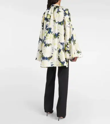 Oscar de la Renta Floral cotton-blend blouse | Thumbnail 2 Oscar de la Renta Floral cotton-blend blouse | Thumbnail 2