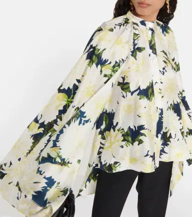 Oscar de la Renta Floral cotton-blend blouse | Thumbnail 5 Oscar de la Renta Floral cotton-blend blouse | Thumbnail 5
