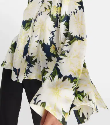 Oscar de la Renta Floral cotton-blend blouse | Thumbnail 6 Oscar de la Renta Floral cotton-blend blouse | Thumbnail 6