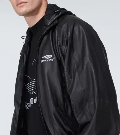 Balenciaga 3B Sports Icon leather track jacket | Thumbnail 3 Balenciaga 3B Sports Icon leather track jacket | Thumbnail 3