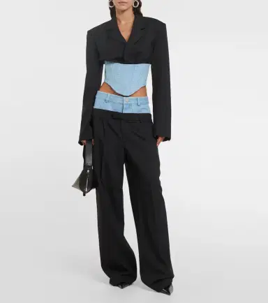 Dion Lee Wool and denim bustier blazer | Thumbnail 2 Dion Lee Wool and denim bustier blazer | Thumbnail 2