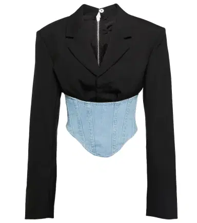 Dion Lee Wool and denim bustier blazer | Thumbnail 1 Dion Lee Wool and denim bustier blazer | Thumbnail 1