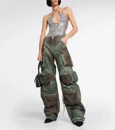 The Attico Fern oversized denim cargo pants | Thumbnail 2 The Attico Fern oversized denim cargo pants | Thumbnail 2