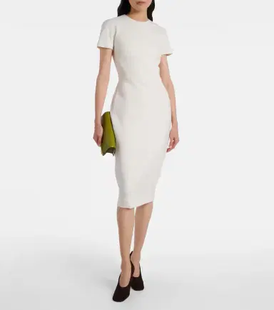 Victoria Beckham Crêpe midi dress | Thumbnail 3 Victoria Beckham Crêpe midi dress | Thumbnail 3