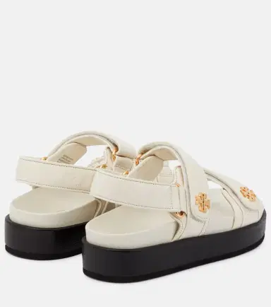 Tory Burch Double T leather sandals | Thumbnail 2 Tory Burch Double T leather sandals | Thumbnail 2