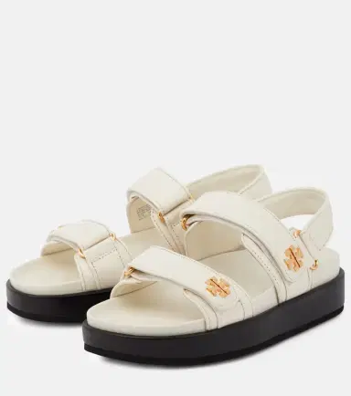 Tory Burch Double T leather sandals | Thumbnail 4 Tory Burch Double T leather sandals | Thumbnail 4