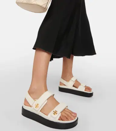 Tory Burch Double T leather sandals | Thumbnail 6 Tory Burch Double T leather sandals | Thumbnail 6