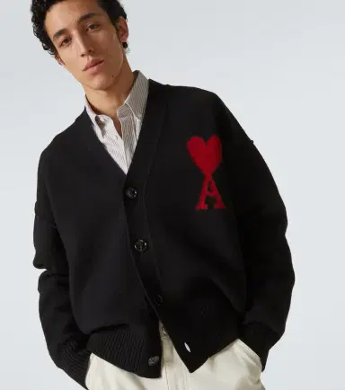 Ami Paris Ami De Caur virgin wool cardigan | Thumbnail 4 Ami Paris Ami De Caur virgin wool cardigan | Thumbnail 4