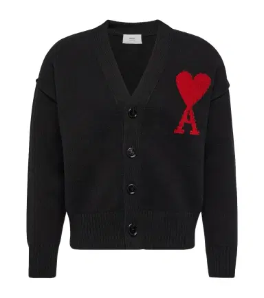 Ami Paris Ami De Caur virgin wool cardigan | Thumbnail 1 Ami Paris Ami De Caur virgin wool cardigan | Thumbnail 1
