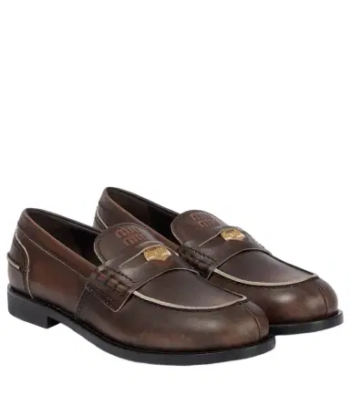 Miu Miu Embellished leather loafers | Thumbnail 1 Miu Miu Embellished leather loafers | Thumbnail 1