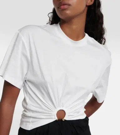 Rabanne Embellished cotton jersey crop top | Thumbnail 4 Rabanne Embellished cotton jersey crop top | Thumbnail 4