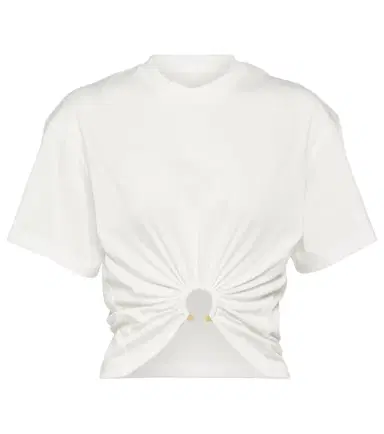 Rabanne Embellished cotton jersey crop top | Thumbnail 1 Rabanne Embellished cotton jersey crop top | Thumbnail 1