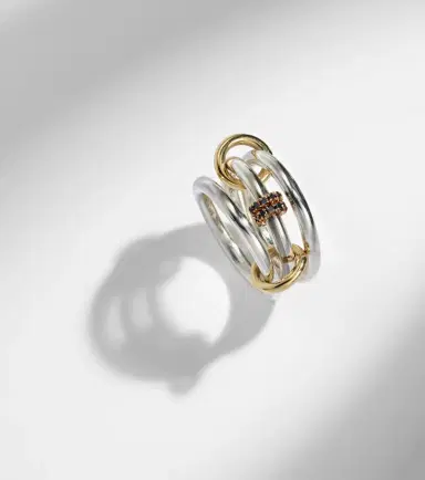 Spinelli Kilcollin Dion SG sterling silver stacked ring with black diamonds | Thumbnail 3 Spinelli Kilcollin Dion SG sterling silver stacked ring with black diamonds | Thumbnail 3
