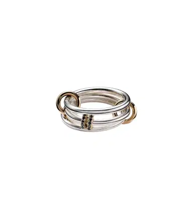 Spinelli Kilcollin Dion SG sterling silver stacked ring with black diamonds | Thumbnail 1 Spinelli Kilcollin Dion SG sterling silver stacked ring with black diamonds | Thumbnail 1