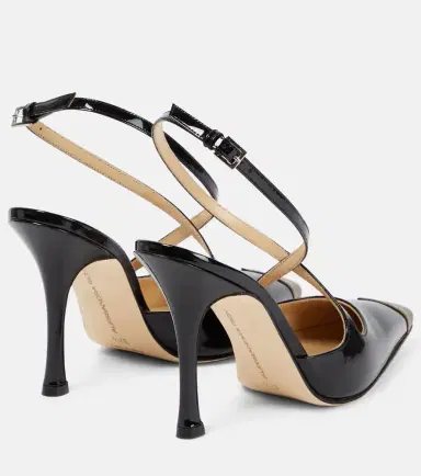 Alessandra Rich Paneled patent leather pumps | Thumbnail 3 Alessandra Rich Paneled patent leather pumps | Thumbnail 3