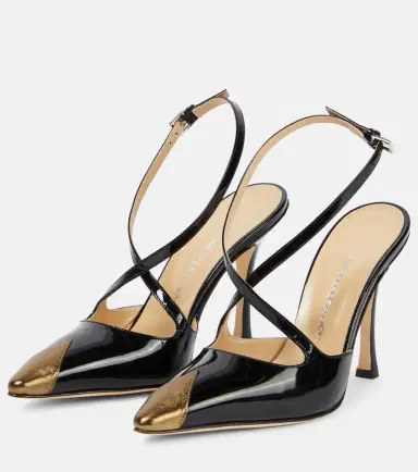 Alessandra Rich Paneled patent leather pumps | Thumbnail 6 Alessandra Rich Paneled patent leather pumps | Thumbnail 6