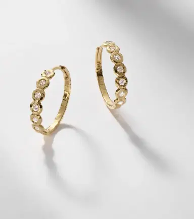 Octavia Elizabeth Edith 18kt gold hoop earrings with diamonds | Thumbnail 5 Octavia Elizabeth Edith 18kt gold hoop earrings with diamonds | Thumbnail 5