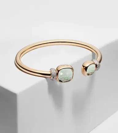 Pomellato Nudo 18kt rose gold cuff bracelet with prasiolites and diamonds | Thumbnail 3 Pomellato Nudo 18kt rose gold cuff bracelet with prasiolites and diamonds | Thumbnail 3