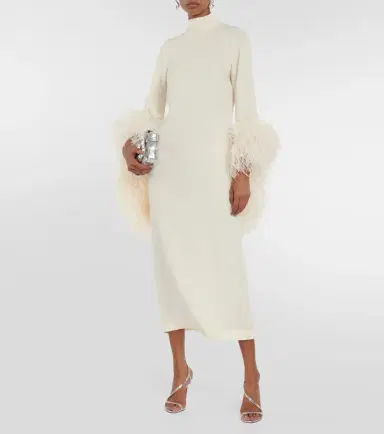 Taller Marmo Del Rio feather-trimmed midi dress | Thumbnail 5 Taller Marmo Del Rio feather-trimmed midi dress | Thumbnail 5