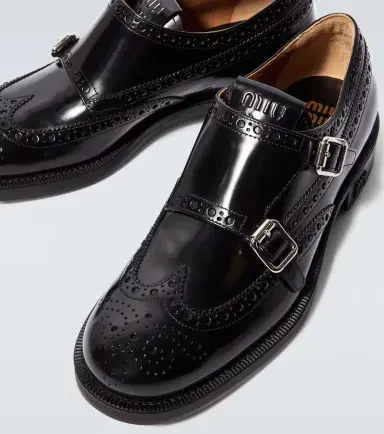 Miu Miu x Church's leather monk strap shoes | Thumbnail 3 Miu Miu x Church's leather monk strap shoes | Thumbnail 3