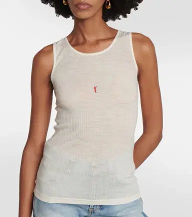 Saint Laurent Cassandre ribbed-knit wool tank top | Thumbnail 5 Saint Laurent Cassandre ribbed-knit wool tank top | Thumbnail 5