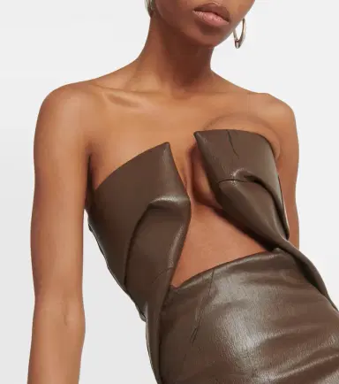 Rick Owens Strapless coated denim gown | Thumbnail 4 Rick Owens Strapless coated denim gown | Thumbnail 4