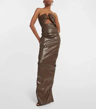 Rick Owens Strapless coated denim gown | Thumbnail 6 Rick Owens Strapless coated denim gown | Thumbnail 6