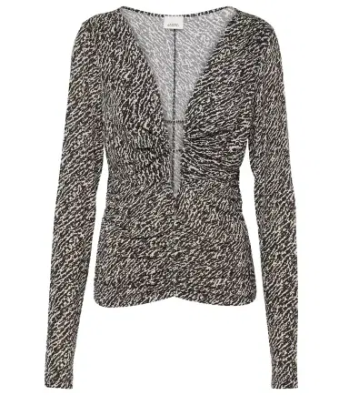 Isabel Marant Laura printed ruched jersey top | Thumbnail 1 Isabel Marant Laura printed ruched jersey top | Thumbnail 1