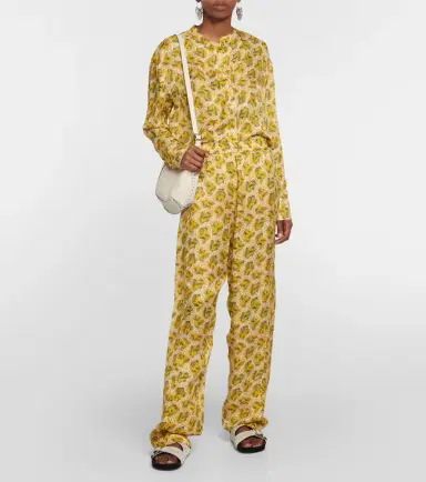 Isabel Marant Piera printed silk-blend straight pants | Thumbnail 3 Isabel Marant Piera printed silk-blend straight pants | Thumbnail 3