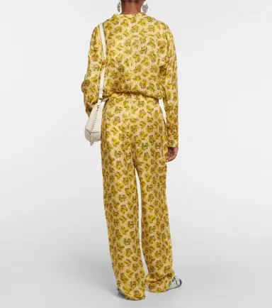 Isabel Marant Piera printed silk-blend straight pants | Thumbnail 4 Isabel Marant Piera printed silk-blend straight pants | Thumbnail 4