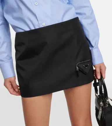 Prada Low-rise nylon miniskirt | Thumbnail 2 Prada Low-rise nylon miniskirt | Thumbnail 2