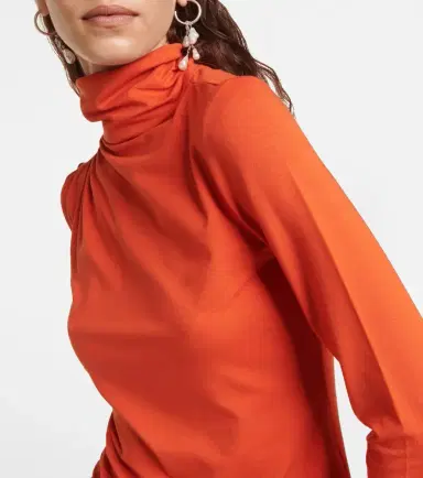 Marant Étoile Lou gathered jersey turtleneck top | Thumbnail 4 Marant Étoile Lou gathered jersey turtleneck top | Thumbnail 4