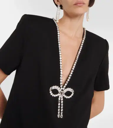 Area Crystal bow jersey t-shirt dress | Thumbnail 2 Area Crystal bow jersey t-shirt dress | Thumbnail 2