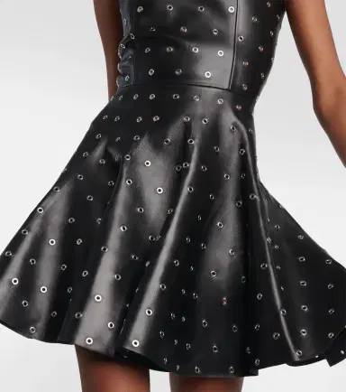 Alaïa Alaïa Studded A-line leather minidress | Thumbnail 3 Alaïa Alaïa Studded A-line leather minidress | Thumbnail 3